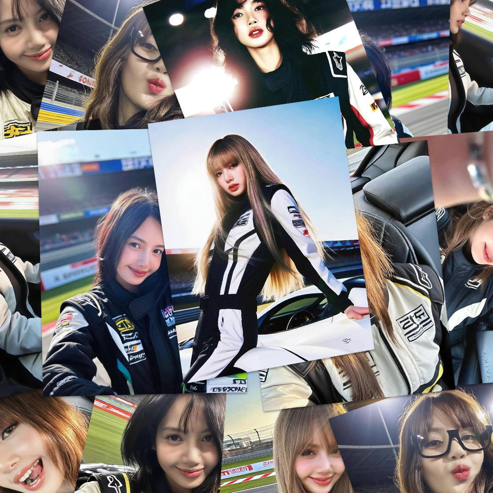 Blackpink韩娱女团高颜值帅气Lisa赛车服拍立得周边同款自印小卡