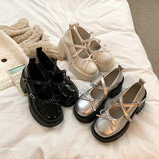 时0324z 百搭韩版 春夏晚晚风配裙子方头低跟覆古单鞋 女2026年新款