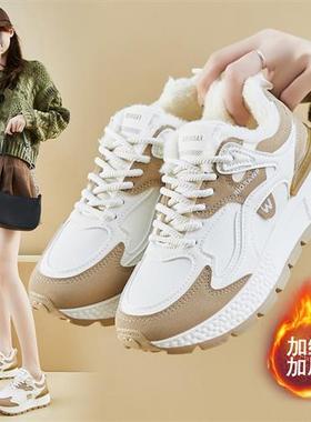 ins韩版新款加绒老爹鞋女2024冬季保暖学生运动厚底休闲AD8802-3