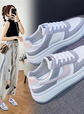 小白鞋女2025春季新款韩版板鞋女ins潮学生平底跑步透气休闲ZK05