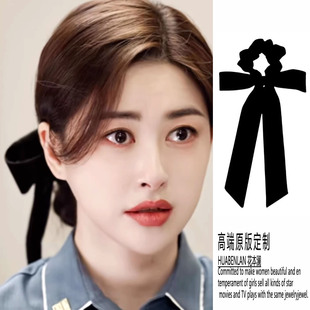 密语纪许密语朱珠同款蝴蝶结发饰时尚黑色后脑勺发圈发夹头饰百搭