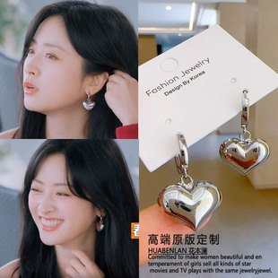 中餐厅沈月同款银色耳环金属不掉色时尚耳扣耳钉2025新款高级感