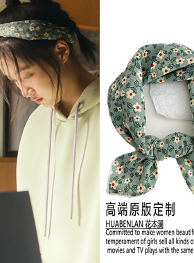 岁月有情时关晓彤严晓丹同款发饰棉麻小方巾春夏小清新碎花小领巾