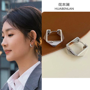 即刻上场周依然任家童同款银色耳环女金属几何耳圈耳饰2026新款