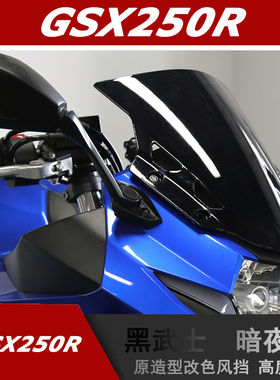 适用铃木GSX250R-A改装黑色前风挡导流罩原挡风板 2016-2022新款