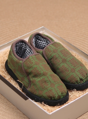 纯手工千层底布鞋女冬季保暖加厚棉鞋一脚蹬平底鞋新中式复古布鞋