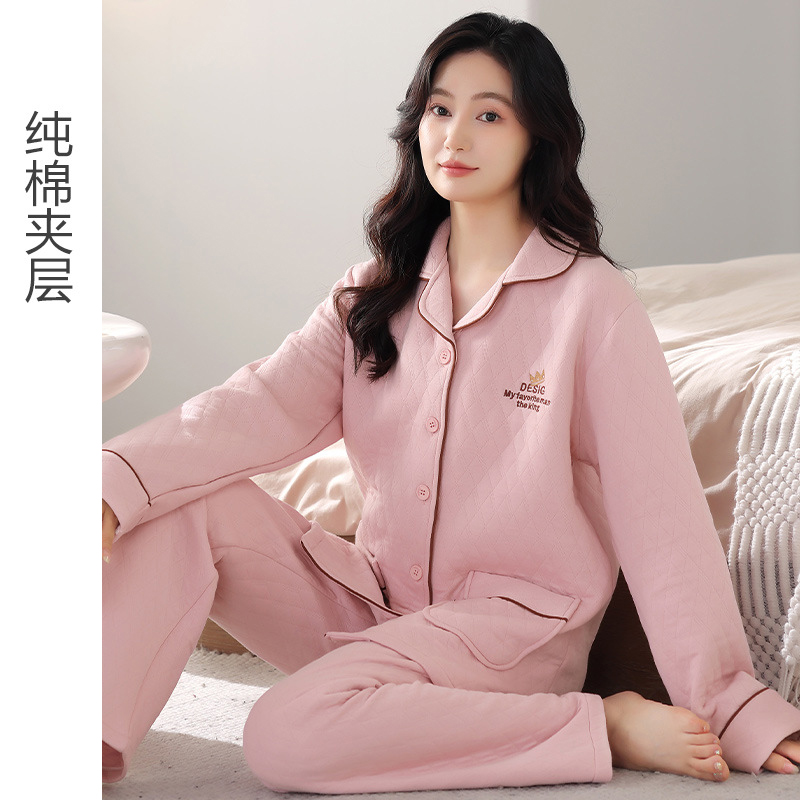 乌拉拉公主纯棉家居服女冬款加厚