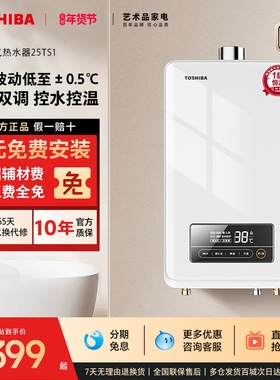 东芝白玉燃气热水器13L水气双调直流变频下置风机天然气TS1