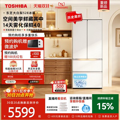 东芝大白梨528嵌入法式制冰冰箱