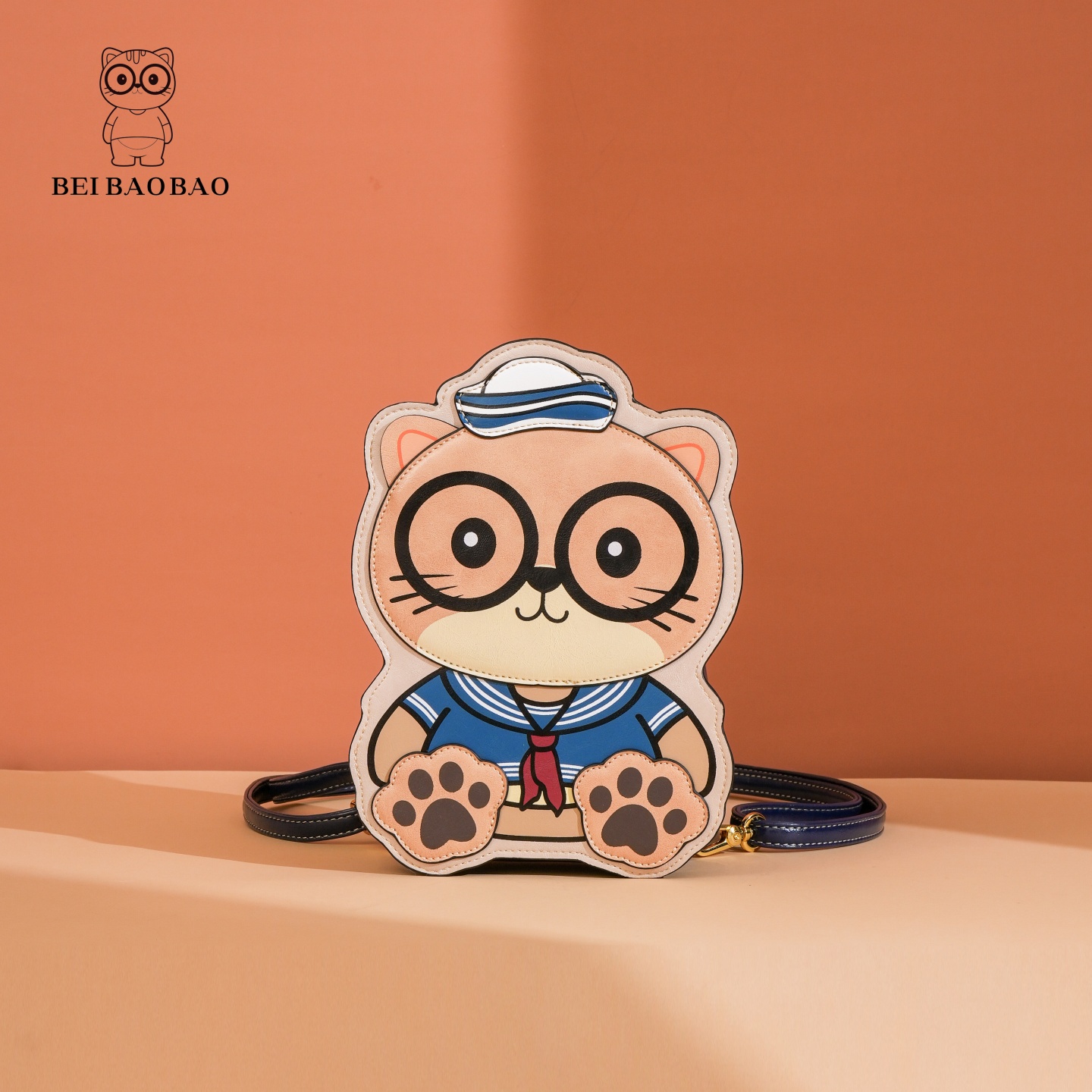 北包包原创设计新款卡通小背包女海军风百搭单肩斜挎包可爱小双肩