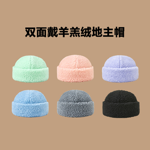 防冻防冷瓜皮帽护耳套头冷帽潮 韩版 ins新款 羊羔绒保暖地主帽女款