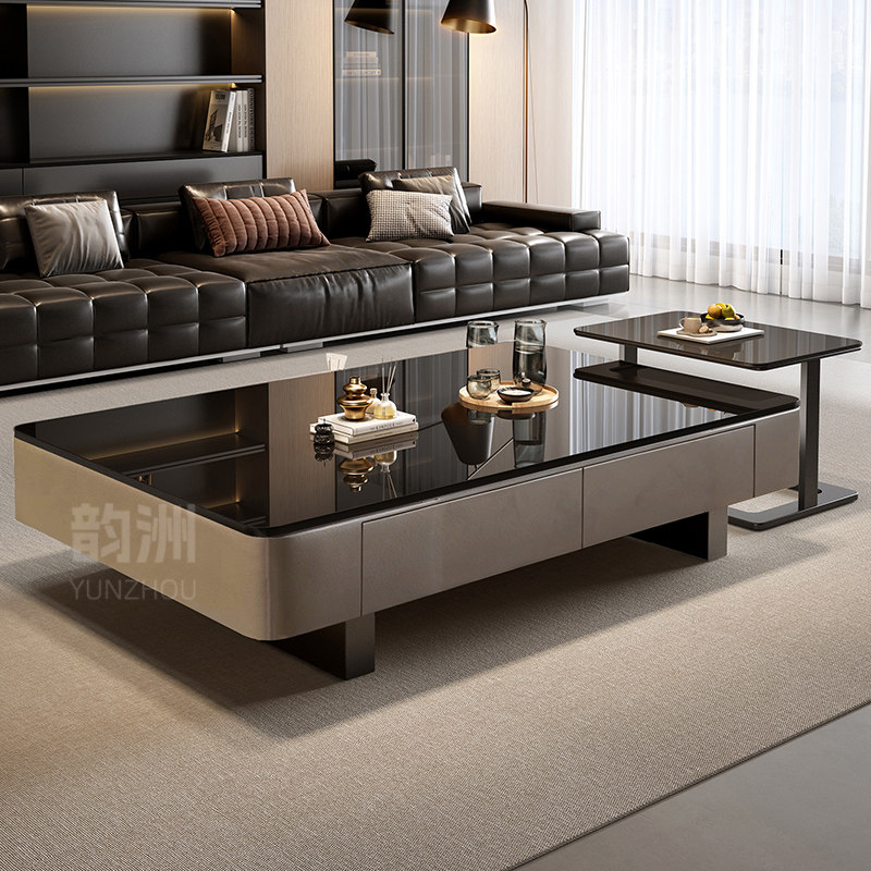 实木茶几客厅家用2026新款轻奢高级感小户型长方形茶桌子边几组合