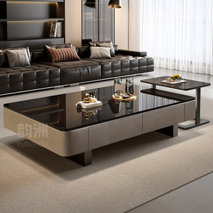 实木茶几客厅家用2026新款轻奢高级感小户型长方形茶桌子边几组合