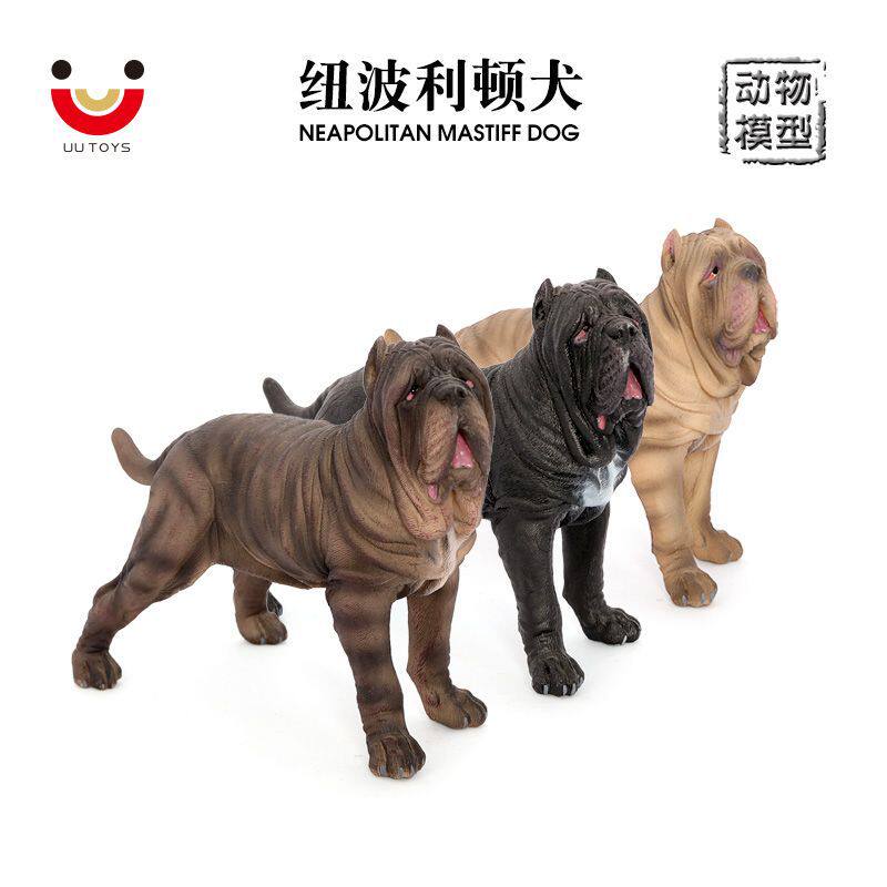 儿童仿真动物犬类实心模型纽波利顿獒犬宠物狗塑料玩具认知摆件