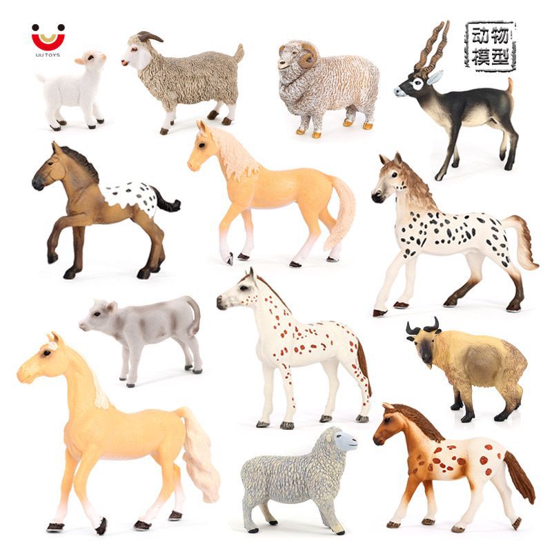 羚牛儿童认知牛马羊牧场玩具摆件