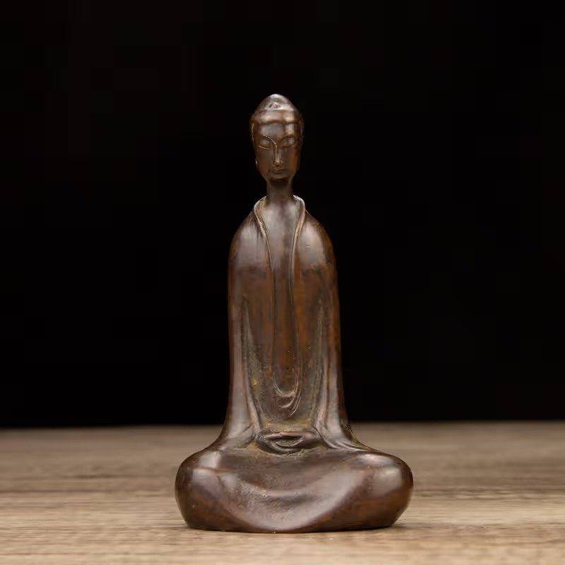 复古北齐佛像坐禅释迦摩尼佛祖家居供奉实心悟道佛像装饰桌面摆件