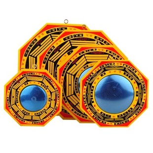 桃木八卦镜凹凸镜九宫八卦镜阴阳镜子镜家居摆件