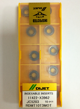 日本DIJET黛杰数控铣刀片RDMT10T3MOT JC5203高硬R5厚淬火件
