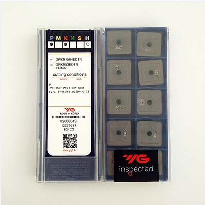 韩国YG数控刀片75度斜角刀粒SPKN1504EDTR YG602通用材质保障