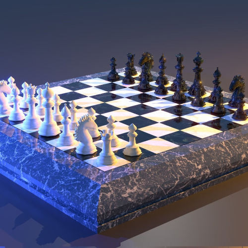 国际象棋3D模型含贴图obj/blender/fbx/gltf