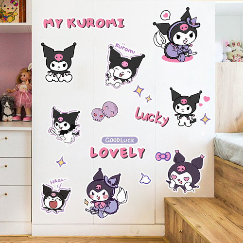 库洛米美乐蒂门墙贴壁纸画女孩房