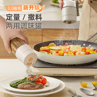 厨房定量盐罐调料盒玻璃厨房调料罐防潮密封调味罐控盐分装瓶