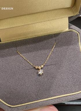 圣诞限定日系水滴纯银项链四钻