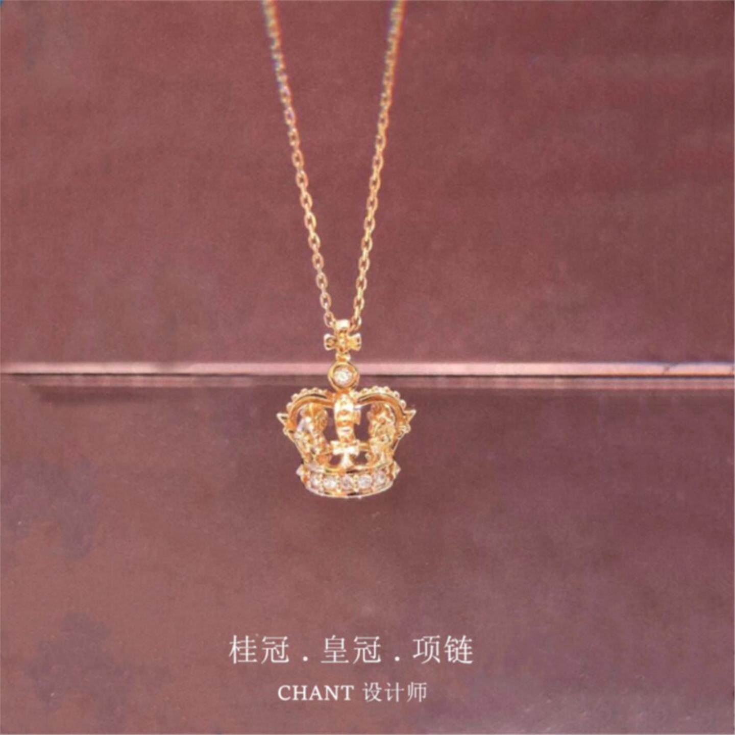 女王桂冠项链女小众设计玫瑰金博物馆系列皇冠锁骨链纯银镶钻礼物