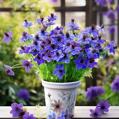 西班牙黑种草种子午夜midnight欧洲黑种草黑子草耐寒好养花籽盆栽