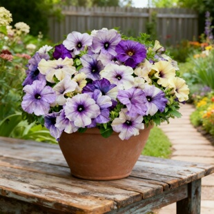 进口矮牵牛种子/慢摇/蓝莓渐变/普通种复古花色多花大花矮生盆栽