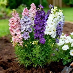 矮杆小飞燕草种子矮生小飞燕草复瓣翠雀花耐寒盆栽地栽春秋播花籽