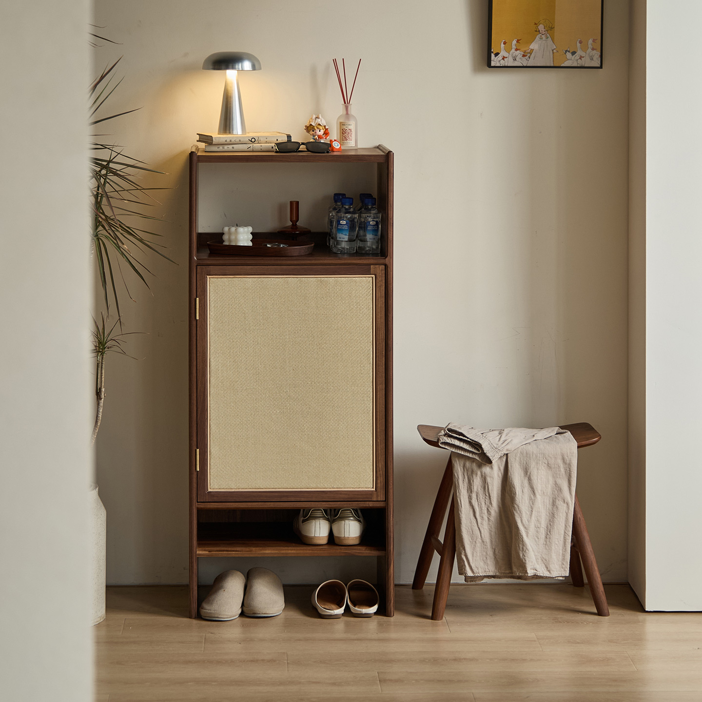 实木鞋柜家用门口客厅复古收纳柜