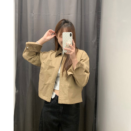 南北家 女装休闲拉链茄克外套巴恩风翻领时尚夹克秋冬新款S479208