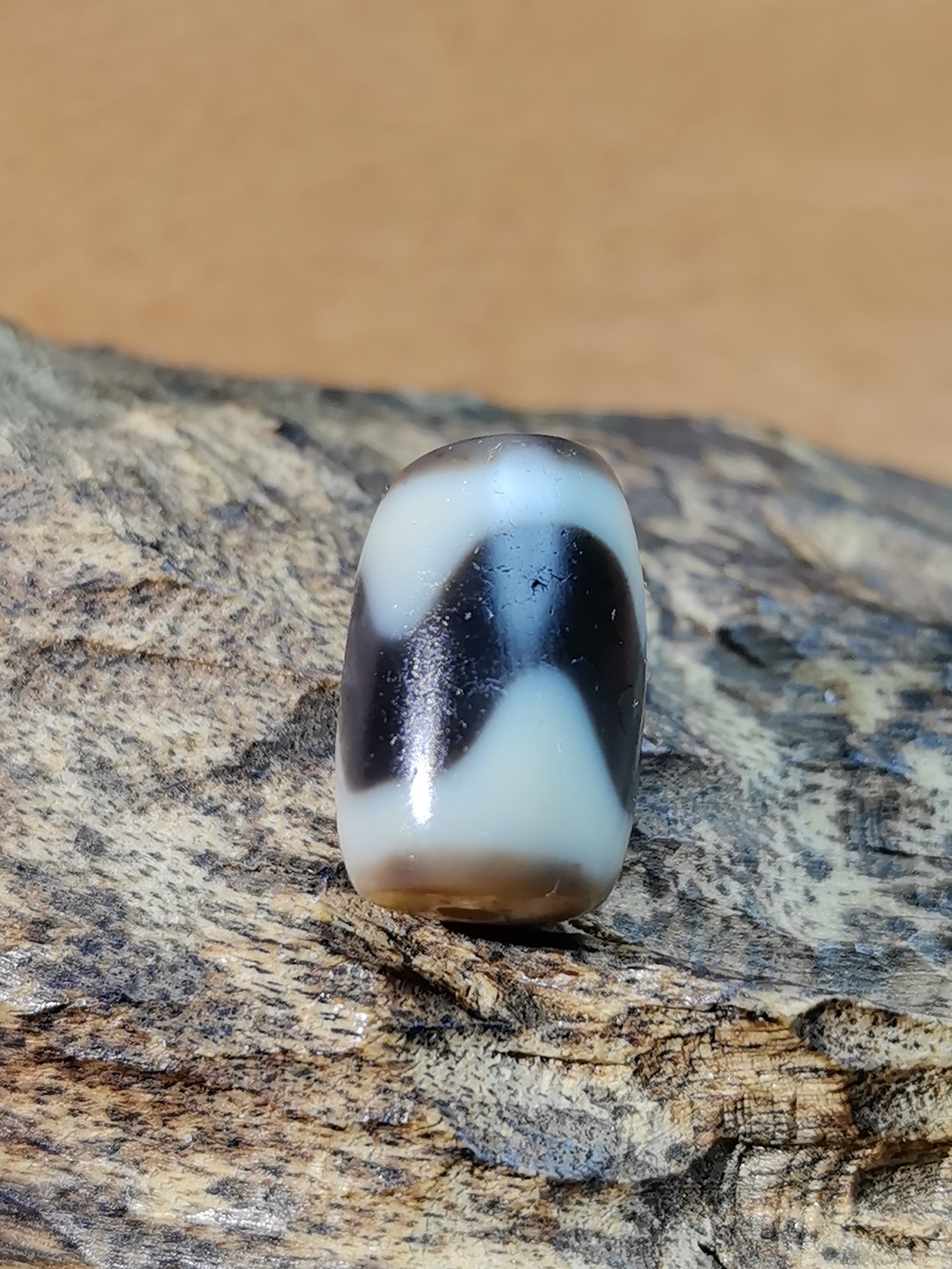 至纯虎牙天珠藏传九眼石页岩玉髓玛瑙真品油润细腻熟糯至纯工艺