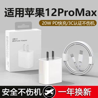 适用苹果12ProMax充电器头20W瓦快充PD数据线12ProMax手机充电线适用平果萍果套装充电头