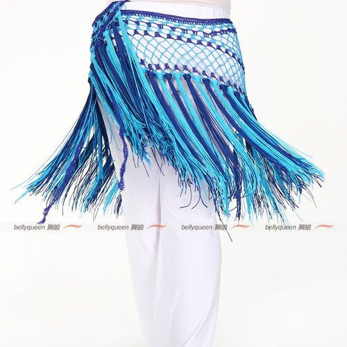bellydance肚皮舞腰链阿根廷腰带撞色双色流苏臀巾三角巾简约短款