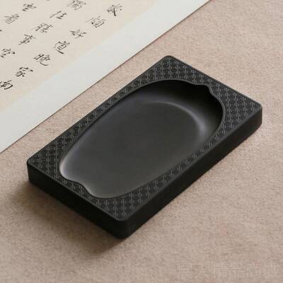 正品心堂荷房瓣淌池砚潭石歙砚书法练习磨墨砚龙台原石问砚石文四