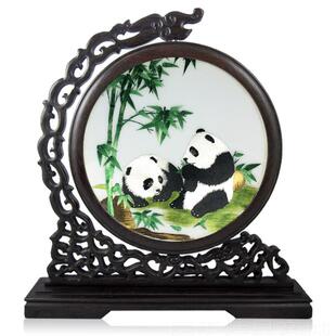 正品粤绣广潮绣木花 英雄花 广东广礼品双面绣摆件棉纯手工刺州绣