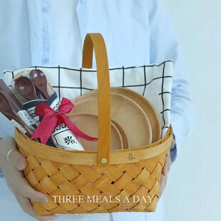 正品盘八礼年老店原创设计新婚物篮实子礼品盒木餐具筷子暖房乔迁