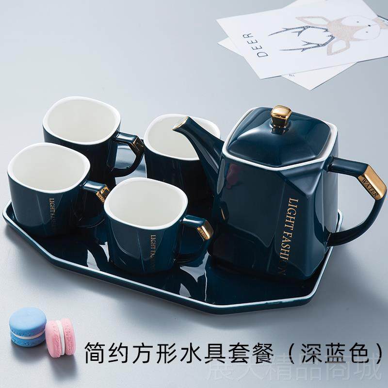 正品涂鸦水艺北欧轻奢具套装瓷 陶茶具水杯瓷 家用客厅冷水壶带托,餐饮具,水具套装,淘宝优惠券,粉丝福利购,淘宝优惠卷