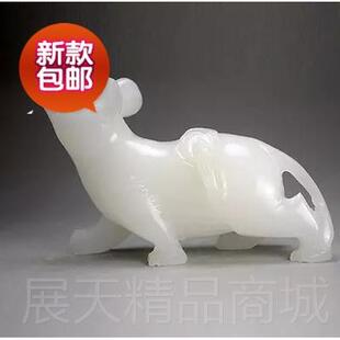 正品正品肖玉石十细二生阿玉鼠摆件玉老鼠摆件富汗白玉玉质润包邮