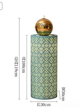 正品现代简约水摆地件圆球客厅柜电视落喷泉循环水高档招流财居家