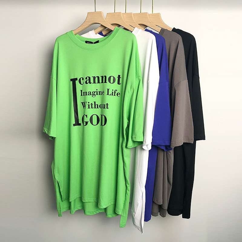 Poetry promise fashion printing letter Off the shoulder T-shirt Mid length version 1939in the Women's clothing/Boutique , T-shirt  category - from Buy2taobao.com to provide professional Taobao agent buy service