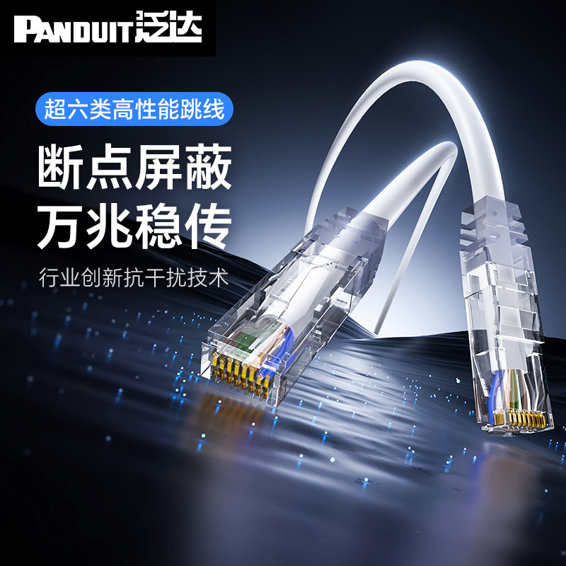 泛达超六类断点屏蔽粗网线万兆高速家用宽带路由器万兆成品线