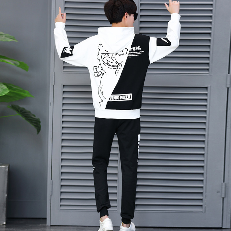 秋款韩版字母PTBOYRFHK带帽卫衣运动套装218-8TZ6821-P75,男装休闲套装,星座218-8