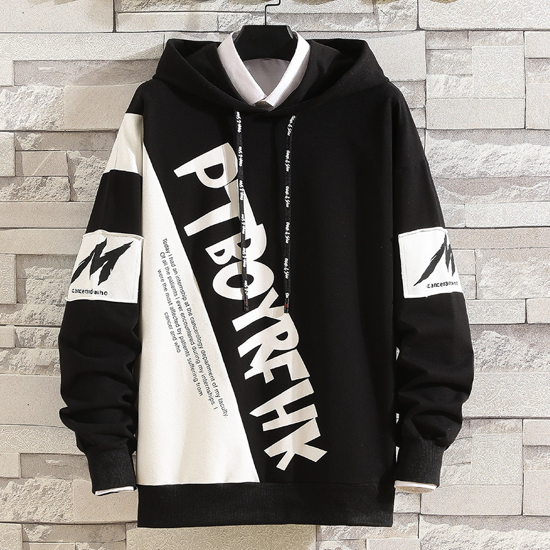 秋款韩版字母PTBOYRFHK带帽卫衣运动休闲上衣卫衣218-8W821-P45,男装卫衣,星座218-8