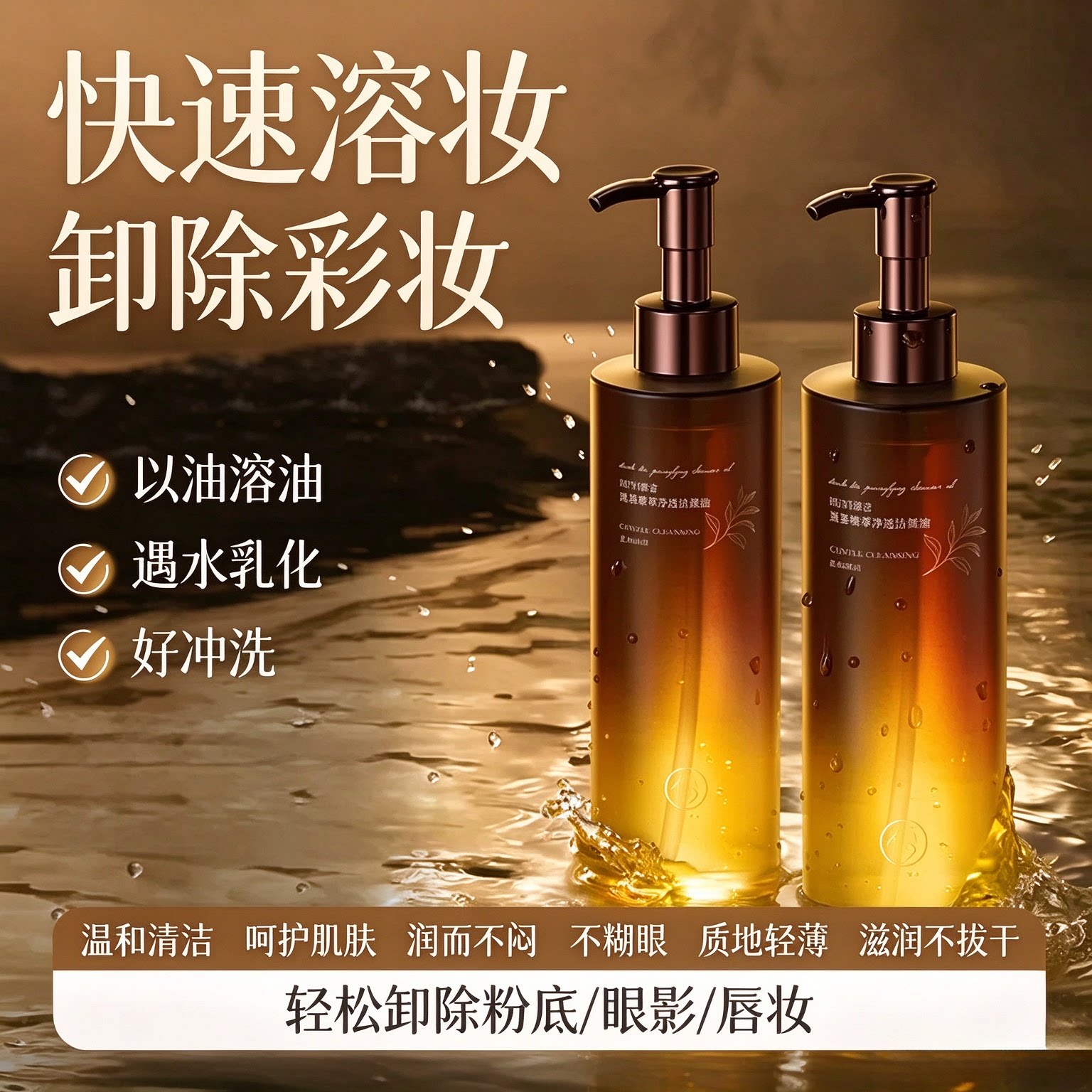 黑茶卸妆油女正品儒意官方品牌水液膏眼唇脸多效温和溶妆净澈清洁