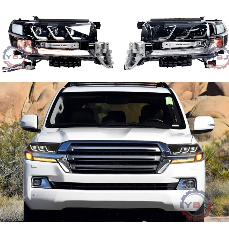 16-21陆巡大灯led三透镜流水转向灯LC200呼吸前照灯改凌志GRJ200