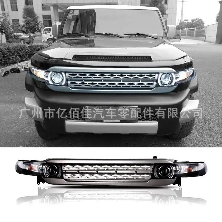 FJ酷路泽2007-2021简改前脸路-虎款LED大灯中网FJ CRUISER格栅