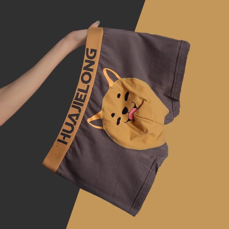 潮流卡通男士内裤男生纯棉平角裤男式可爱男孩底裤衩男款四角裤头